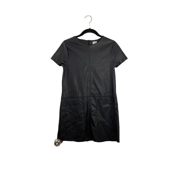 Zara girls faux leather short sleeve front pocket dress size 12/14 ￼ - Picture 2 of 4